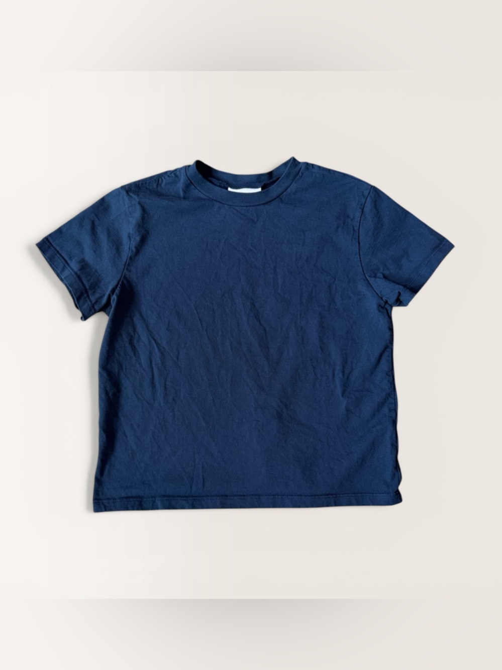 Reformation Rowan Crew Tee Midnight Blue Boxy Cotton Top S - Picture 2 of 5